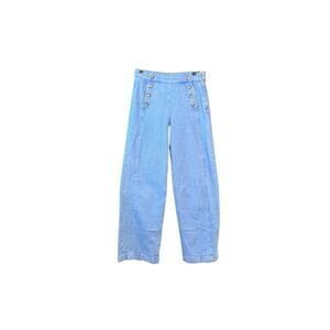 Old Navy Light Blue High-Rise Cropped Wide-Leg sailor Jeans with Button Detail